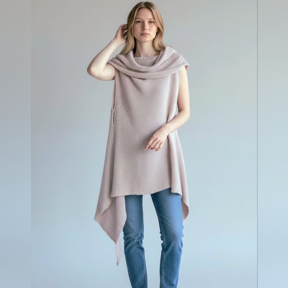Women’s Lightweight Pale Lavender Hemp Knitted Cowl Top